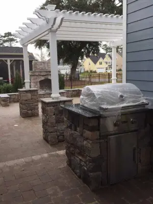 Landscaping with Hard Materials — Landscape Construction project by Wood Lawn & Landscaping