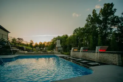 Contemporary Outdoor Oasis, Columbia MO — Landscape Construction project by Rost, Inc.