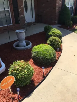 Landscape Mulching and Paver Setup — Landscape Construction project by Precision Lawn & Landscaping, LLC