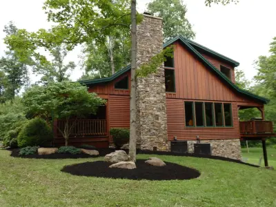 Country Home Mulching Project — Landscape Construction project by Maderer Landscaping Inc