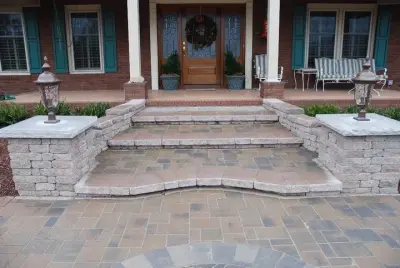 Paved Entrance Pathway — Landscape Construction project by Eclipse Land Management