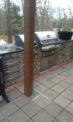 Alfresco Cooking Area — Landscape Construction project by 2 J's & Sons