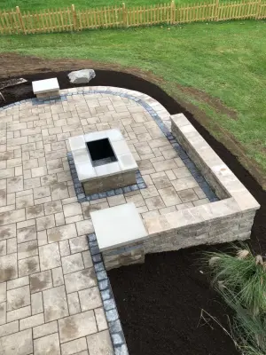 Elevated Deck with Fire Pit — Landscape Construction project by Tingley Landscapes