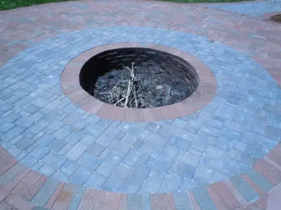 Outdoor space with fire pit — Landscape Construction project by Customer's Choice Landscaping