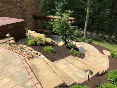 Outdoor Oasis: Pool, Patio, Fire Pit, and Bar — Landscape Construction project by Blue Fox Landscape Design Inc