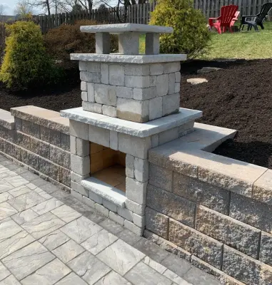 Fireplace by the Pool — Landscape Construction project by Schellhaas Landscape Construction