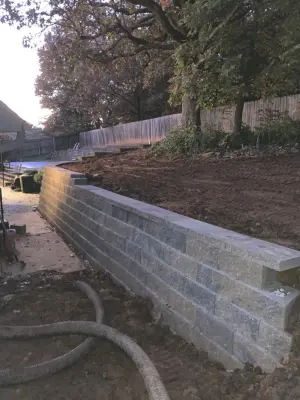Construction of Retaining Walls — Landscape Construction project by Arkansas Outdoor Professionals LLC
