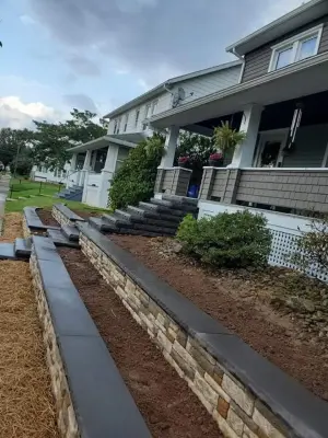 Retaining Walls and Staircase — Landscape Construction project by Shaylor's Ponds & Patios