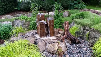 Compact Water Feature with a Significant Impact in Greensburg PA — Landscape Construction project by Aquatic Edge Pond & Landscape Solutions