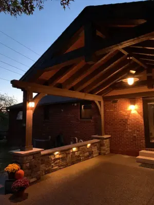 Wooden Structure Pavilion and Outdoor Area — Landscape Construction project by Schellhaas Landscape Construction