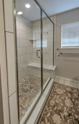 Shower Expansion in Master Bathroom — Home Renovation & Remodeling Services project by The Rockaway Company