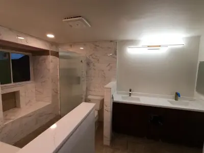 Curb-less Shower Master Bathroom — Home Renovation & Remodeling Services project by Diamond Key