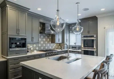 Luxurious Touches in a Compact Gray Kitchen — Home Renovation & Remodeling Services project by Adam Hartig