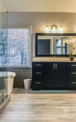 Contemporary Bathroom — Home Renovation & Remodeling Services project by Manzer Contracting