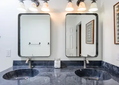 Vintage Monochrome Bathroom Renovation — Home Renovation & Remodeling Services project by Semper Fi Custom Remodeling