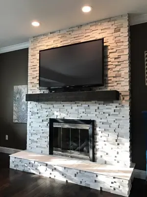 Contemporary Fireplace Construction — Home Renovation & Remodeling Services project by MORGANCO Remodeling