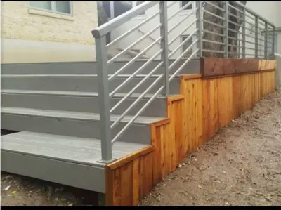 Contemporary Gray Composite Decking — Home Renovation & Remodeling Services project by Capitol City Wood Works LLC