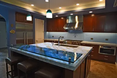 Contemporary Kitchen with Illuminated Granite Counters — Home Renovation & Remodeling Services project by AFR Construction