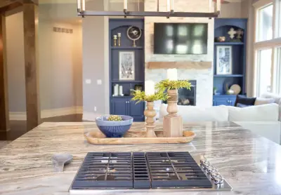 Contemporary Sophisticated Kitchen and Hearth Space — Home Renovation & Remodeling Services project by Bryan Casey Construction LLC