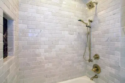 Contemporary White Restroom — Home Renovation & Remodeling Services project by London Custom Homes