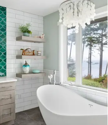 Moroccan Siren Restroom — Home Renovation & Remodeling Services project by Whidbey South Woodworks