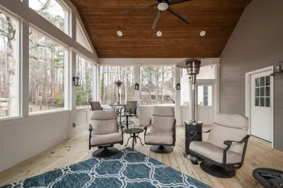 Fireplace and Deck on the Porch — Home Renovation & Remodeling Services project by Innovative Design Build