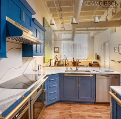 Accessible Blue Kitchen — Kitchen Remodeling project by Adam Gibson Design