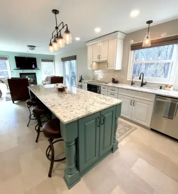 A Shade of Teal — Kitchen Remodeling project by Kami Michels-Center Design Studio | Interiors