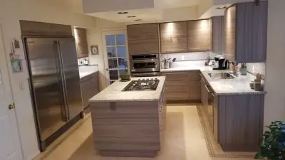 Contemporary Linear Laminate Kitchen in Alaska — Kitchen Remodeling project by Jamie Tamanaha With Florcraft Carpet One