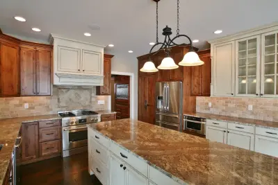 Vintage Stained Kitchen Cabinets — Kitchen Remodeling project by Finishing Touch Custom Woodworks, Inc.