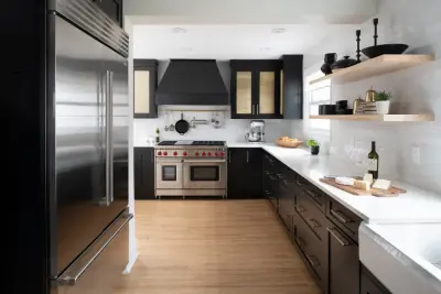 Monochrome Chic Kitchen — Kitchen Remodeling project by Revival House