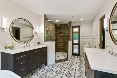 Striking Elegant Bath — Kitchen Remodeling project by Rebecca Ryan Design
