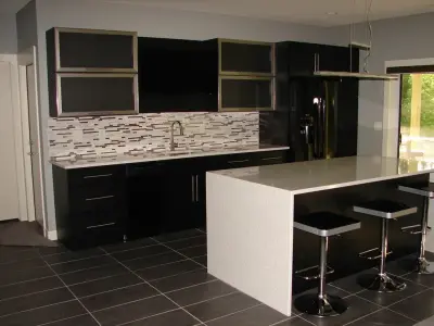 Stylish Contemporary Basement Bar — Kitchen Remodeling project by Studio H2O/PSC Distribution