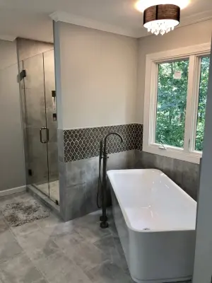 Colonial Master Bathroom Renovation — Kitchen Remodeling project by Interiors By Abraham