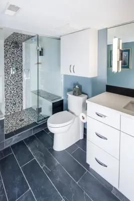 Modern Bathroom Featuring a Steam Shower — Kitchen Remodeling project by Crystal Kitchen + Bath