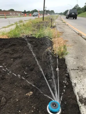 14th Street Round-a-bout — Landscape Construction project by Hunt Irrigation