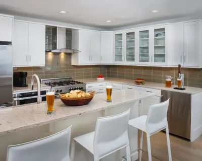 Fresh Clear Transitional, Coastal Retreat — Kitchen Remodeling project by Francie Milano Kitchens Inc.