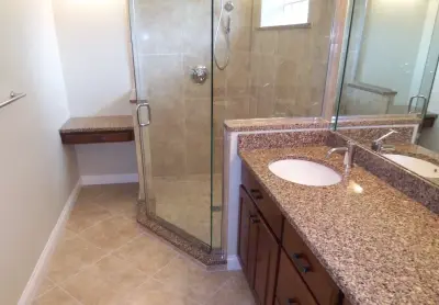 Framed glass shower — Kitchen Remodeling project by Remodeling And Painting Experts Inc.