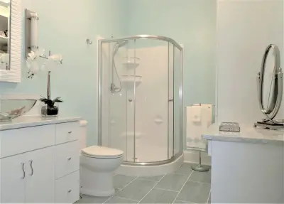 Coy Pond Visitor Bathroom — Kitchen Remodeling project by Margaret Volney Designs, LLC