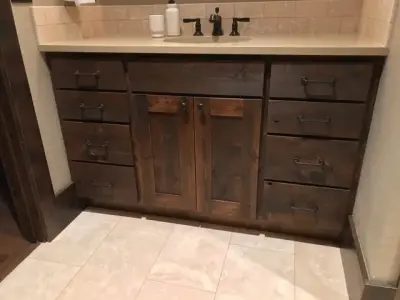 Tailored Bathroom Vanity Cabinets — Kitchen Remodeling project by Cedar Mountain Woodwrights