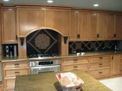 Carmel Mosaic Kitchen Wall Tile — Design-Build Services project by Jensen Design