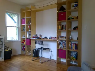 Kids' room shelving — Design-Build Services project by Detroit House Carpentry