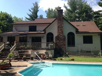 Clifton Park Timberwick Mahogany & Cedar Screened Porch Pergola Extension — Design-Build Services project by Hinman Construction