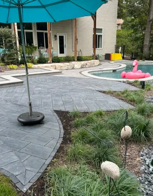 Leaf patio — Landscape Construction project by Fiddlehead Gardens LLC