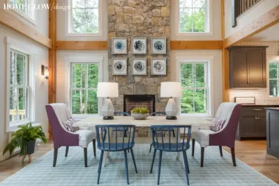 Cottages and Bungalows Magazine 2019 Project Home - Living Area — Design-Build Services project by Yankee Barn Homes