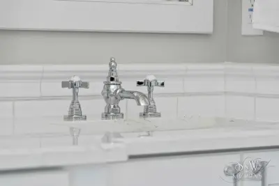 Chic White Winter Park Main Bathroom — Design-Build Services project by Sarah Kraus Bartelson - S&W Kitchens