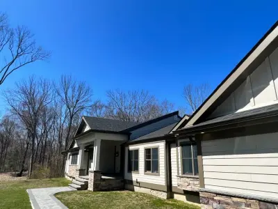 Huntington Hardie Cladding and Entrance Canopy — Design-Build Services project by Done Right Remodeling, Inc.