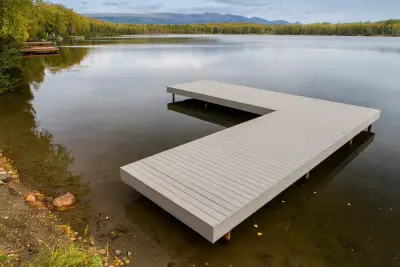 L-Shaped Trex Dock in Wasilla, Alaska by Treeline Builders — Design-Build Services project by Treeline Construction