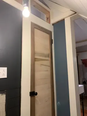Bespoke Walnut and Maple Bathroom Door — Carpentry & Woodworking project by Longing Woodworks Company
