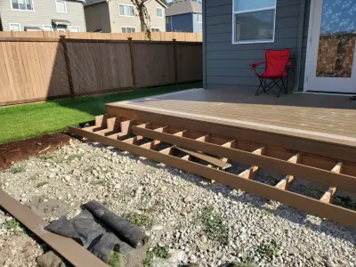 20x10 Trex Deck with Curved Steps — Carpentry & Woodworking project by Teaham Construction
